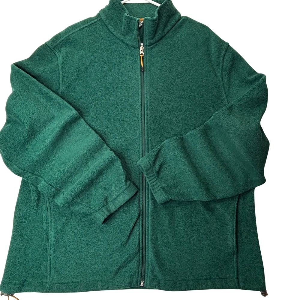 Woolrich Jacket Mens XL Green Polyester Fleece Full Zip Mock Neck Outdoor Coat